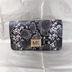 Michael Kors 35F1G6SL3G Sonia Medium Snake Embossed Faux Leather Shoulder Bag